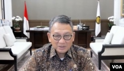 Menteri ESDM, Arifin Tasrif berbicara dalam Seminar Nasional bertema Peran Patriot Energi dalam Pengembangan Energi Baru Terbarukan di Indonesia, Senin (29/8) (VOA/Yoanes).